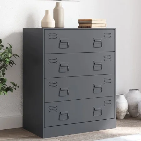 Anthrazitgraues Sideboard aus Stahl 67x39x83 cm von vidaXL, Sideboards - Ref: Foro24-841681, Preis: 153,65 €, Rabatt: %