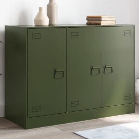 Olive green steel sideboard 99x39x73 cm by vidaXL, Sideboards - Ref: Foro24-841725, Price: 171,42 €, Discount: %