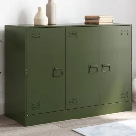 Olivgrünes Sideboard aus Stahl, 99 x 39 x 73 cm von vidaXL, Sideboards - Ref: Foro24-841725, Preis: 164,87 €, Rabatt: %