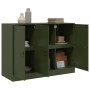 Aparador de acero verde oliva 99x39x73 cm de vidaXL, Aparadores - Ref: Foro24-841725, Precio: 181,95 €, Descuento: %