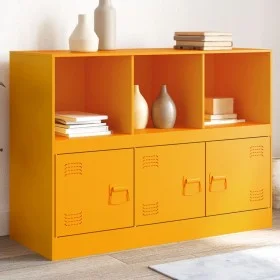 Senfgelbes Sideboard aus Stahl, 99 x 39 x 73 cm von vidaXL, Sideboards - Ref: Foro24-841790, Preis: 142,71 €, Rabatt: %