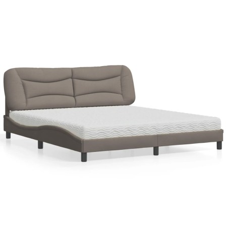 Bett mit taupegrauer Stoffmatratze 180x200 cm von vidaXL, Betten und Lattenroste - Ref: Foro24-3208552, Preis: 453,27 €, Raba...
