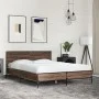Estructura cama madera ingeniería metal marrón roble 120x200 cm de vidaXL, Camas y somieres - Ref: Foro24-3279996, Precio: 14...