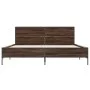 Estructura cama madera ingeniería metal marrón roble 120x200 cm de vidaXL, Camas y somieres - Ref: Foro24-3279996, Precio: 14...