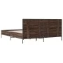 Estructura cama madera ingeniería metal marrón roble 120x200 cm de vidaXL, Camas y somieres - Ref: Foro24-3279996, Precio: 14...