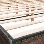 Estructura cama madera ingeniería metal marrón roble 120x200 cm de vidaXL, Camas y somieres - Ref: Foro24-3279996, Precio: 14...