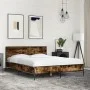 Estructura cama madera ingeniería metal roble ahumado 120x200cm de vidaXL, Camas y somieres - Ref: Foro24-3279994, Precio: 14...