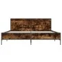 Estructura cama madera ingeniería metal roble ahumado 120x200cm de vidaXL, Camas y somieres - Ref: Foro24-3279994, Precio: 14...