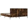 Estructura cama madera ingeniería metal roble ahumado 120x200cm de vidaXL, Camas y somieres - Ref: Foro24-3279994, Precio: 14...
