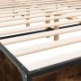 Engineered wood bed frame metal smoked oak 160x200cm by vidaXL, Beds and slatted bases - Ref: Foro24-3280009, Price: 154,82 €...