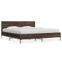 Estructura cama madera ingeniería metal marrón roble 180x200 cm de vidaXL, Camas y somieres - Ref: Foro24-3280016, Precio: 16...