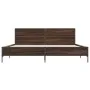 Estructura cama madera ingeniería metal marrón roble 180x200 cm de vidaXL, Camas y somieres - Ref: Foro24-3280016, Precio: 16...