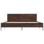 Oak brown metal engineered wood bed frame 180x200 cm by vidaXL, Beds and slatted bases - Ref: Foro24-3280016, Price: 167,26 €...