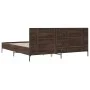 Estructura cama madera ingeniería metal marrón roble 180x200 cm de vidaXL, Camas y somieres - Ref: Foro24-3280016, Precio: 16...
