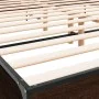 Estructura cama madera ingeniería metal marrón roble 180x200 cm de vidaXL, Camas y somieres - Ref: Foro24-3280016, Precio: 16...