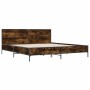 Bettgestell aus Holzwerkstoff, Metall, geräucherte Eiche, 180 x 200 cm von vidaXL, Betten und Lattenroste - Ref: Foro24-32800...