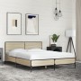 Sonoma oak metal engineered wood bed frame 135x190 cm by vidaXL, Beds and slatted bases - Ref: Foro24-3280028, Price: 147,14 ...