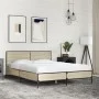 Sonoma oak metal engineered wood bed frame 135x190 cm by vidaXL, Beds and slatted bases - Ref: Foro24-3280028, Price: 145,37 ...