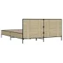 Sonoma oak metal engineered wood bed frame 135x190 cm by vidaXL, Beds and slatted bases - Ref: Foro24-3280028, Price: 145,37 ...