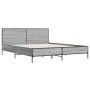 Sonoma-graues Metall-Holzwerkstoff-Bettgestell, 140 x 190 cm von vidaXL, Betten und Lattenroste - Ref: Foro24-3280035, Preis:...