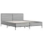 Sonoma gray metal engineered wood bed frame 140x190 cm by vidaXL, Beds and slatted bases - Ref: Foro24-3280035, Price: 152,40...