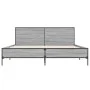 Sonoma gray metal engineered wood bed frame 140x190 cm by vidaXL, Beds and slatted bases - Ref: Foro24-3280035, Price: 152,40...
