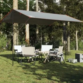 Graue und orangefarbene wasserdichte Campingplane 400 x 294 cm von vidaXL, Zelte - Ref: Foro24-94666, Preis: 45,87 €, Rabatt: %