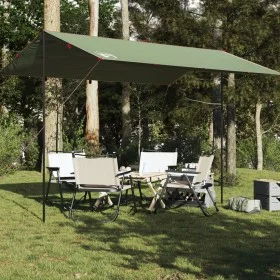 Lona de camping impermeable verde 400x294 cm de vidaXL, Tiendas de campaña - Ref: Foro24-94664, Precio: 44,20 €, Descuento: %