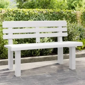 White polypropylene garden bench 110x52x71 cm by vidaXL, garden benches - Ref: Foro24-4009379, Price: 121,97 €, Discount: %