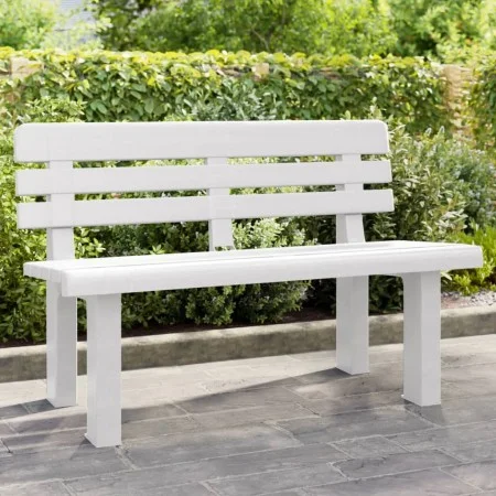 Banco de jardín polipropileno blanco 110x52x71 cm de vidaXL, Bancos de jardín - Ref: Foro24-4009379, Precio: 134,19 €, Descue...