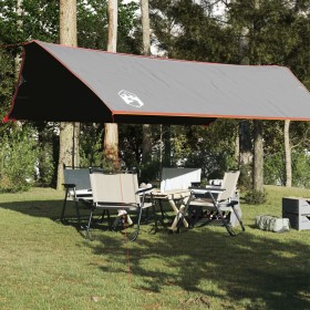 Lona de camping impermeable gris y naranja 500x294 cm