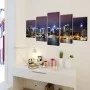 Set decorativo de lienzos para pared Nueva York noche 200 x 100 cm by vidaXL, Posters, prints and visual art - Ref: Foro24-24...