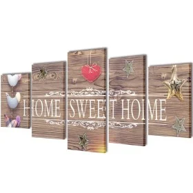 Set decorativo de lienzos para pared Home sweet home 200x100cm by vidaXL, Posters, prints and visual art - Ref: Foro24-241593...