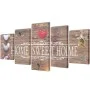 Dekoratives Leinwand-Set für die Wand Home sweet home 200x100cm von vidaXL, Poster, Drucke und visuelle Kunst - Ref: Foro24-2...