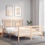 Doppelbettgestell mit Kopfteil aus Massivholz von vidaXL, Betten und Lattenroste - Ref: Foro24-3194541, Preis: 123,83 €, Raba...