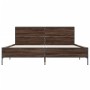 Bettgestell aus Holzwerkstoff, Eiche, braunes Metall, 140 x 200 cm von vidaXL, Betten und Lattenroste - Ref: Foro24-3280001, ...