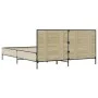 Bettgestell aus Sonoma-Eiche-Metallwerkstoff, 160 x 200 cm von vidaXL, Betten und Lattenroste - Ref: Foro24-3280008, Preis: 1...