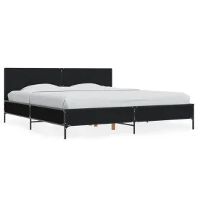 Engineered wood and black metal bed frame 200x200cm by vidaXL, Beds and slatted bases - Ref: Foro24-3280017, Price: 171,23 €,...