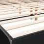 Engineered wood and black metal bed frame 200x200cm by vidaXL, Beds and slatted bases - Ref: Foro24-3280017, Price: 171,23 €,...