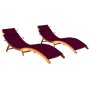 Sun loungers 2 units with solid acacia wood cushions by vidaXL, Loungers - Ref: Foro24-3077370, Price: 342,02 €, Discount: %