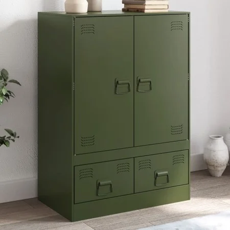 Olivgrünes Sideboard aus Stahl, 67x39x95 cm von vidaXL, Sideboards - Ref: Foro24-841809, Preis: 158,06 €, Rabatt: %