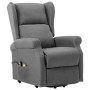 Sillón de masaje con sistema de elevación tela gris claro