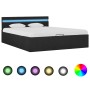 Cama hidráulica con almacenaje y LED tela gris oscuro 120x200cm de vidaXL, Camas y somieres - Ref: Foro24-285602, Precio: 391...