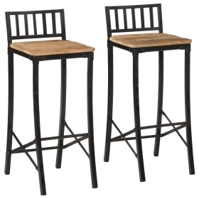 Taburetes altos 2 uds madera maciza de mango rugosa by vidaXL, Kitchen stools - Ref: Foro24-358940, Price: 141,90 €, Discount: %