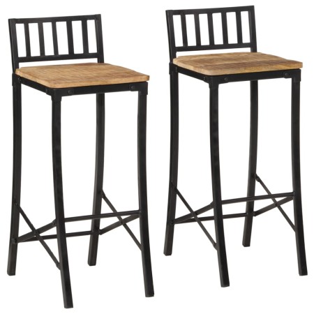 Zwei hohe Hocker aus massivem, grobem Mangoholz. von vidaXL, Küchenhocker - Ref: Foro24-358940, Preis: 141,90 €, Rabatt: %