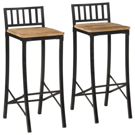 Zwei hohe Hocker aus massivem, grobem Mangoholz. von vidaXL, Küchenhocker - Ref: Foro24-358940, Preis: 140,24 €, Rabatt: %