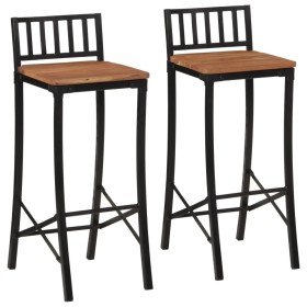 Zwei hohe Hocker aus massivem Akazienholz. von vidaXL, Küchenhocker - Ref: Foro24-358942, Preis: 104,41 €, Rabatt: %