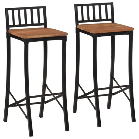 Zwei hohe Hocker aus massivem Akazienholz. von vidaXL, Küchenhocker - Ref: Foro24-358942, Preis: 104,41 €, Rabatt: %