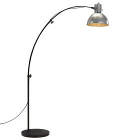 Lámpara de pie plateado vintage 25 W E27 150 cm