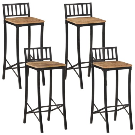 Hohe Hocker, 4 Stück, massives raues Mangoholz von vidaXL, Küchenhocker - Ref: Foro24-358941, Preis: 201,94 €, Rabatt: %